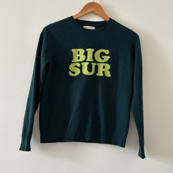 Jumper 1234 100% Cashmere Big Sur Crew in Bottle and Acid Green Size 1 / XS - Picture 2 of 5